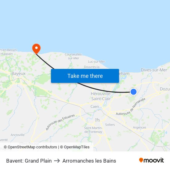 Bavent: Grand Plain to Arromanches les Bains map