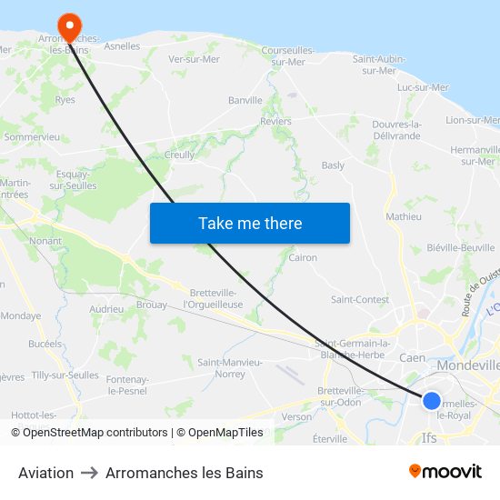 Aviation to Arromanches les Bains map