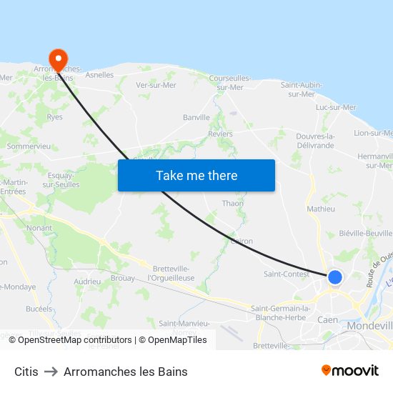 Citis to Arromanches les Bains map