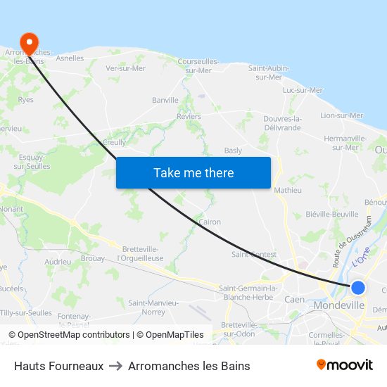 Hauts Fourneaux to Arromanches les Bains map
