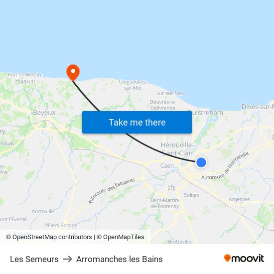 Les Semeurs to Arromanches les Bains map