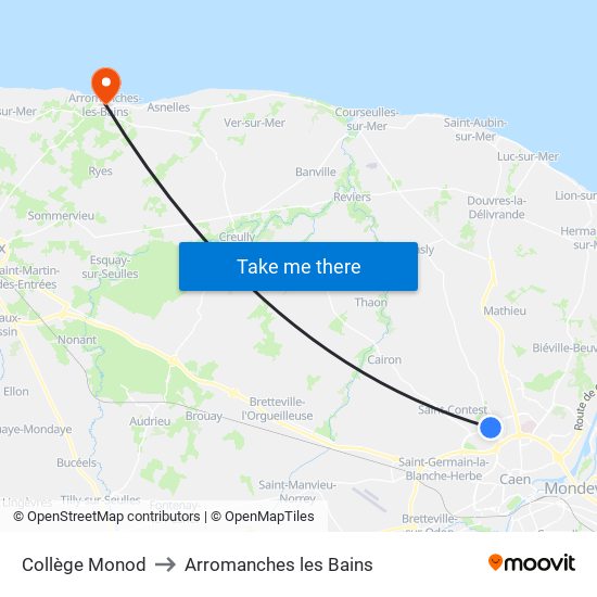 Collège Monod to Arromanches les Bains map