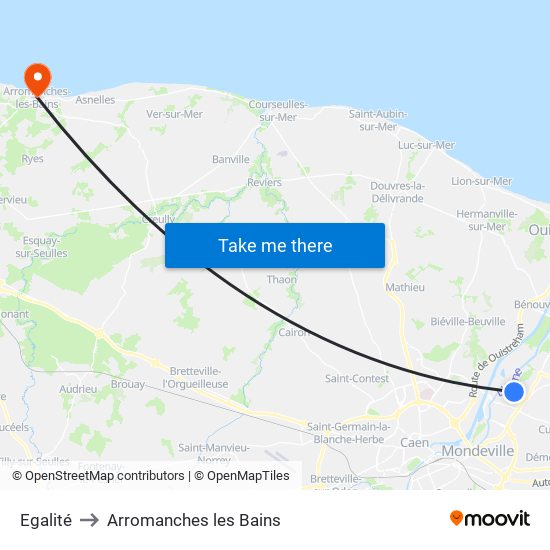 Egalité to Arromanches les Bains map