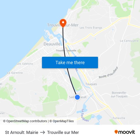 St Arnoult: Mairie to Trouville sur Mer map