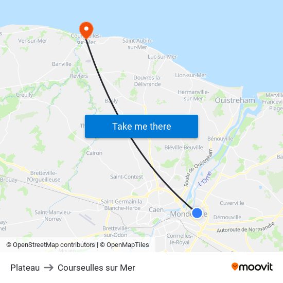 Plateau to Courseulles sur Mer map