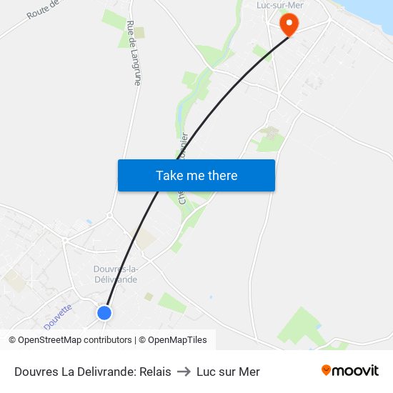 Douvres La Delivrande: Relais to Luc sur Mer map