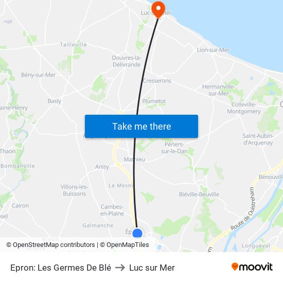 Epron: Les Germes De Blé to Luc sur Mer map