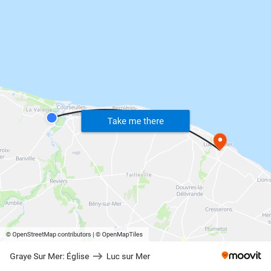Graye Sur Mer: Église to Luc sur Mer map