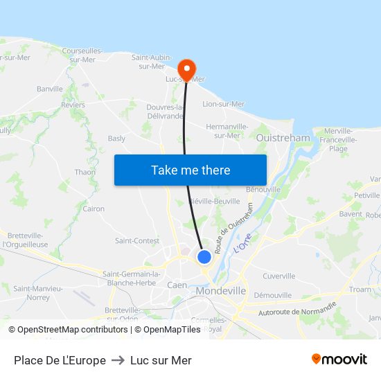 Place De L'Europe to Luc sur Mer map