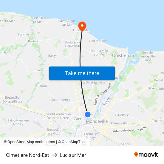 Cimetiere Nord-Est to Luc sur Mer map
