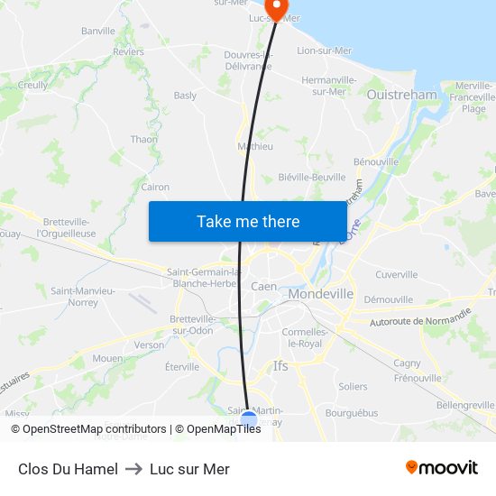 Clos Du Hamel to Luc sur Mer map