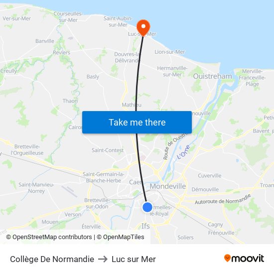 Collège De Normandie to Luc sur Mer map