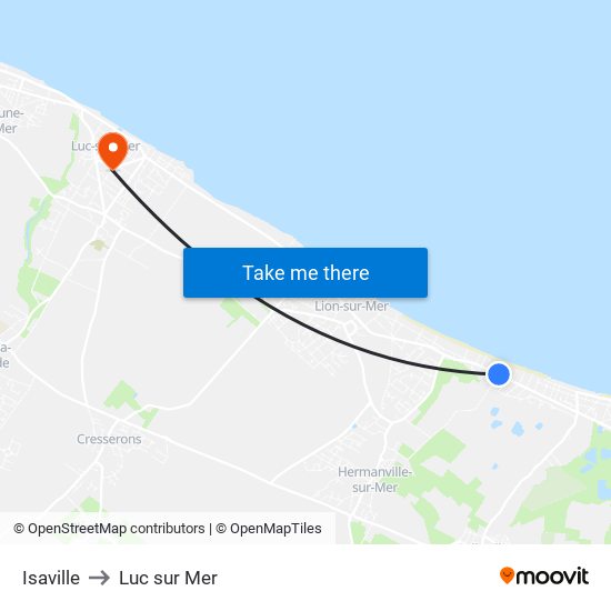 Isaville to Luc sur Mer map