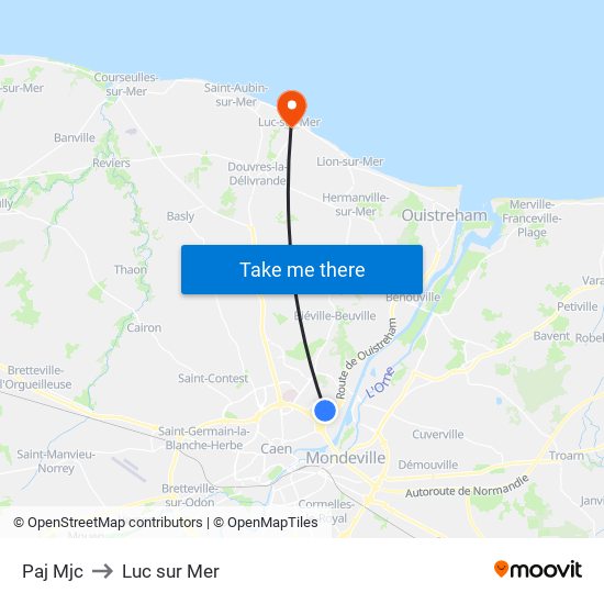 Paj Mjc to Luc sur Mer map