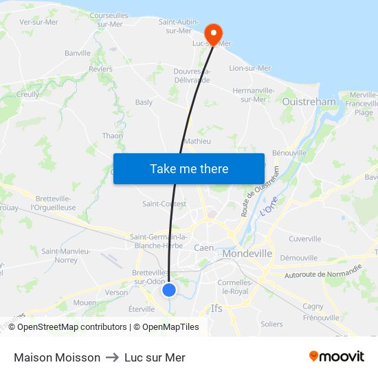 Maison Moisson to Luc sur Mer map
