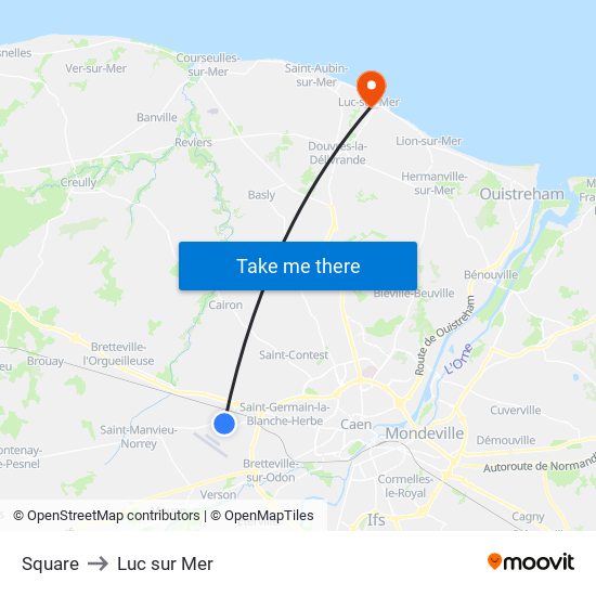 Square to Luc sur Mer map