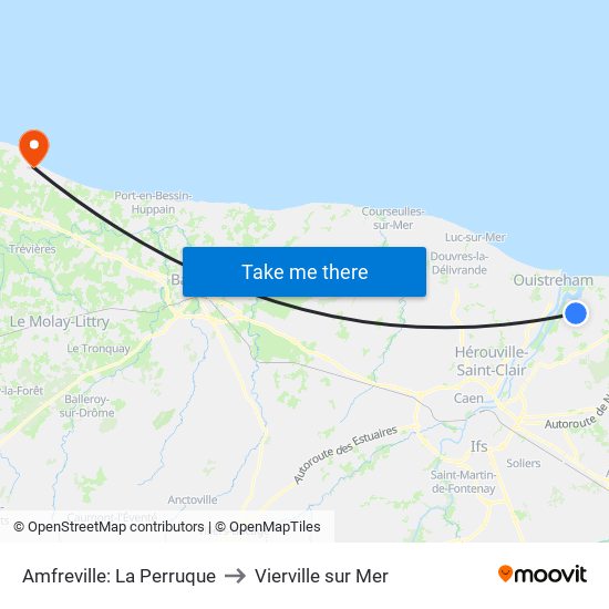 Amfreville: La Perruque to Vierville sur Mer map