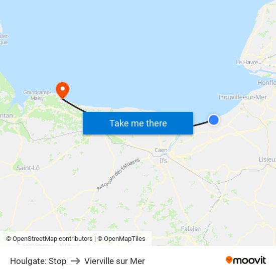 Houlgate: Stop to Vierville sur Mer map