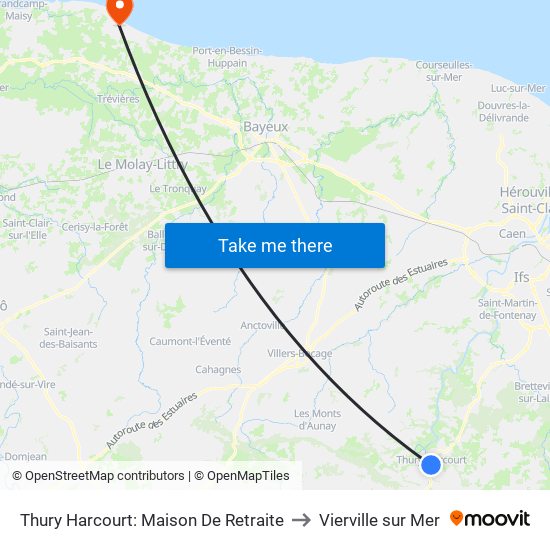 Thury Harcourt: Maison De Retraite to Vierville sur Mer map