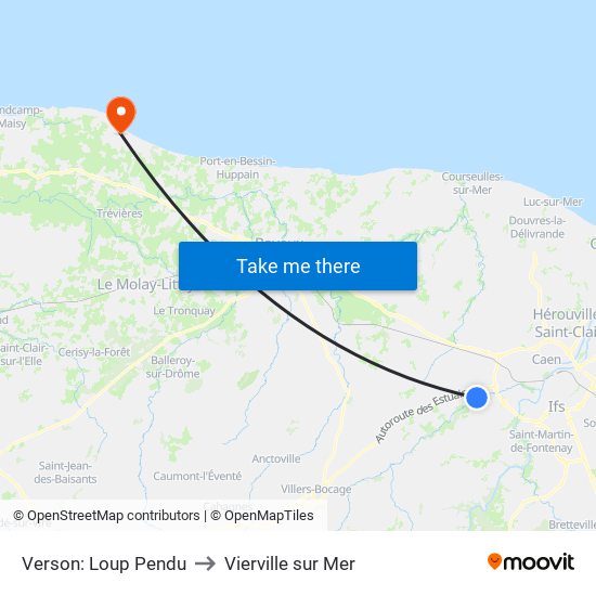 Verson: Loup Pendu to Vierville sur Mer map