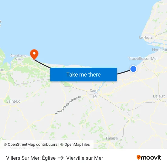 Villers Sur Mer: Église to Vierville sur Mer map