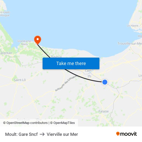 Moult: Gare Sncf to Vierville sur Mer map