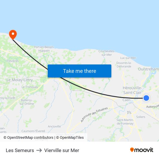 Les Semeurs to Vierville sur Mer map