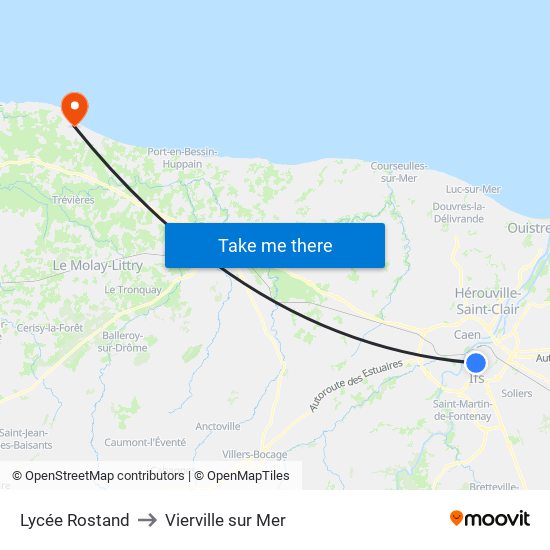 Lycée Rostand to Vierville sur Mer map