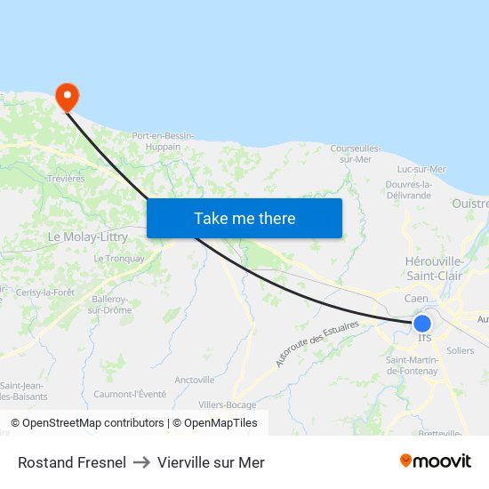 Rostand Fresnel to Vierville sur Mer map