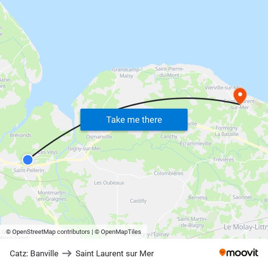 Catz: Banville to Saint Laurent sur Mer map