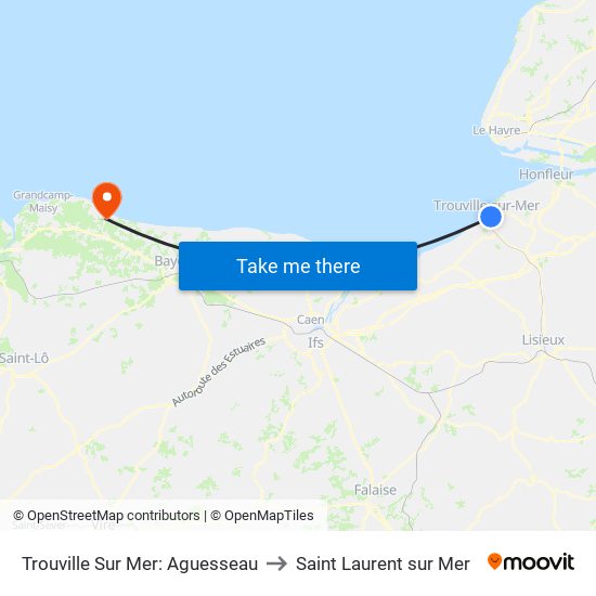 Trouville Sur Mer: Aguesseau to Saint Laurent sur Mer map