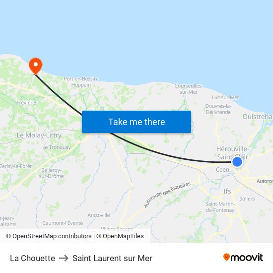 La Chouette to Saint Laurent sur Mer map