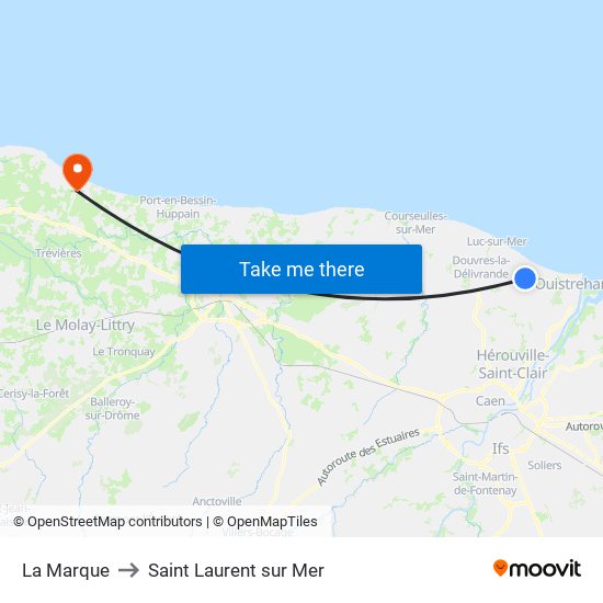 La Marque to Saint Laurent sur Mer map