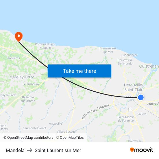 Mandela to Saint Laurent sur Mer map