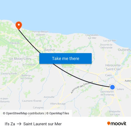 Ifs Za to Saint Laurent sur Mer map
