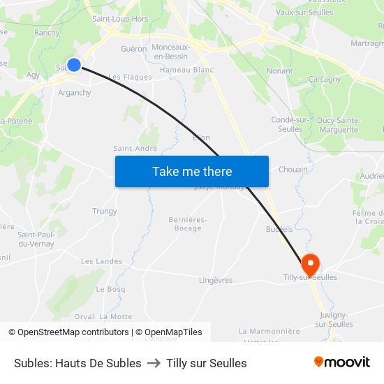 Subles: Hauts De Subles to Tilly sur Seulles map