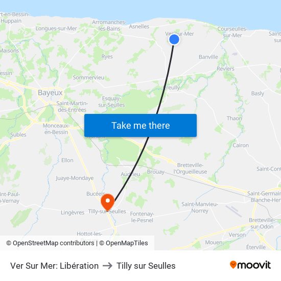 Ver Sur Mer: Libération to Tilly sur Seulles map