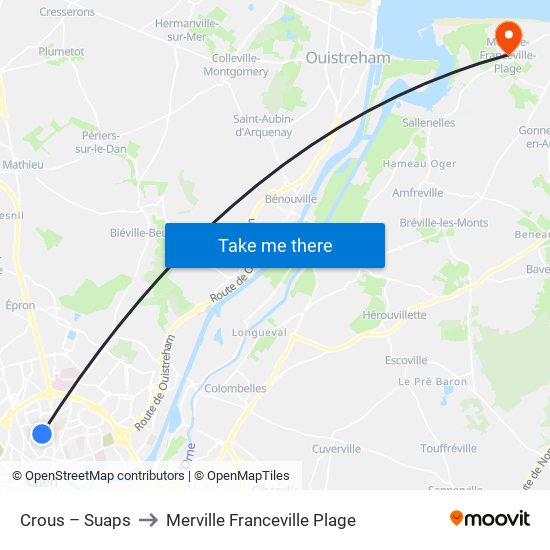 Crous – Suaps to Merville Franceville Plage map