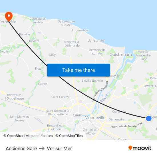 Ancienne Gare to Ver sur Mer map