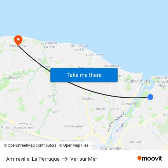 Amfreville: La Perruque to Ver sur Mer map