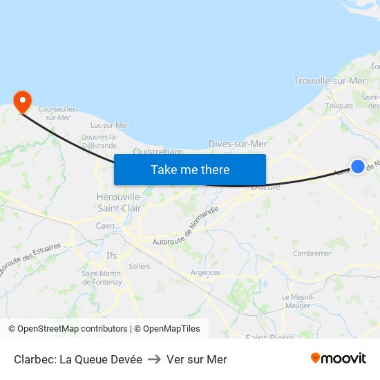 Clarbec: La Queue Devée to Ver sur Mer map