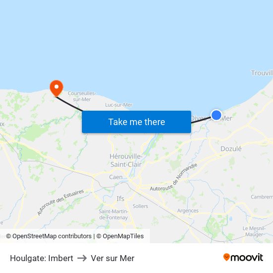 Houlgate: Imbert to Ver sur Mer map