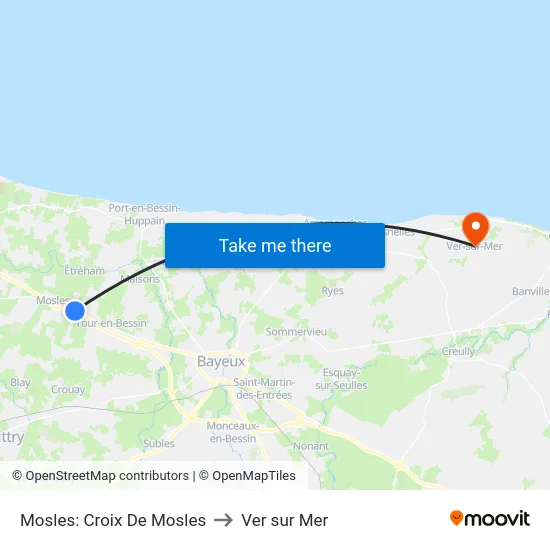 Mosles: Croix De Mosles to Ver sur Mer map