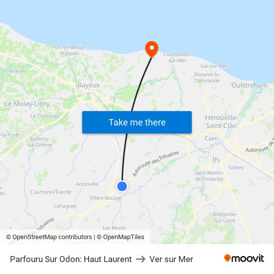 Parfouru Sur Odon: Haut Laurent to Ver sur Mer map