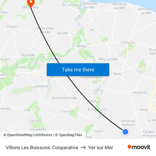 Villons Les Buissons: Cooperative to Ver sur Mer map