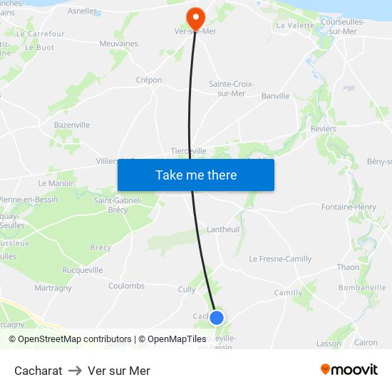 Cacharat to Ver sur Mer map