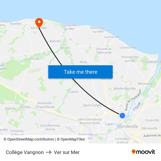 Collège Varignon to Ver sur Mer map