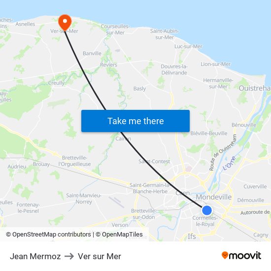 Jean Mermoz to Ver sur Mer map