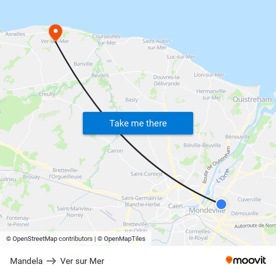 Mandela to Ver sur Mer map