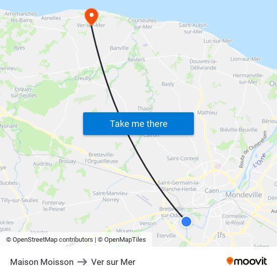 Maison Moisson to Ver sur Mer map